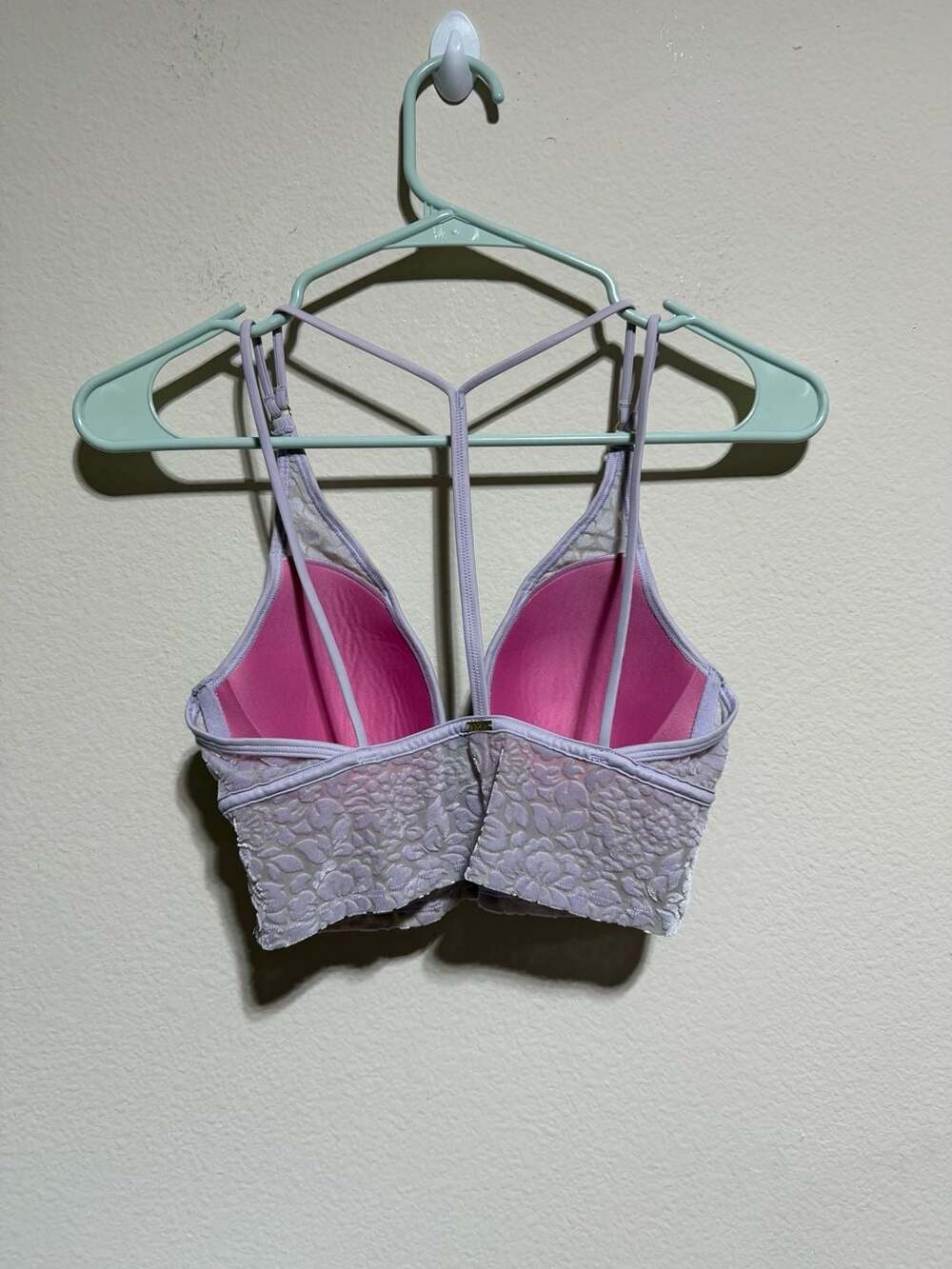 Victoria's Secret PINK Lavender Floral Velvet Lace Bralette - Picture 2 of 3